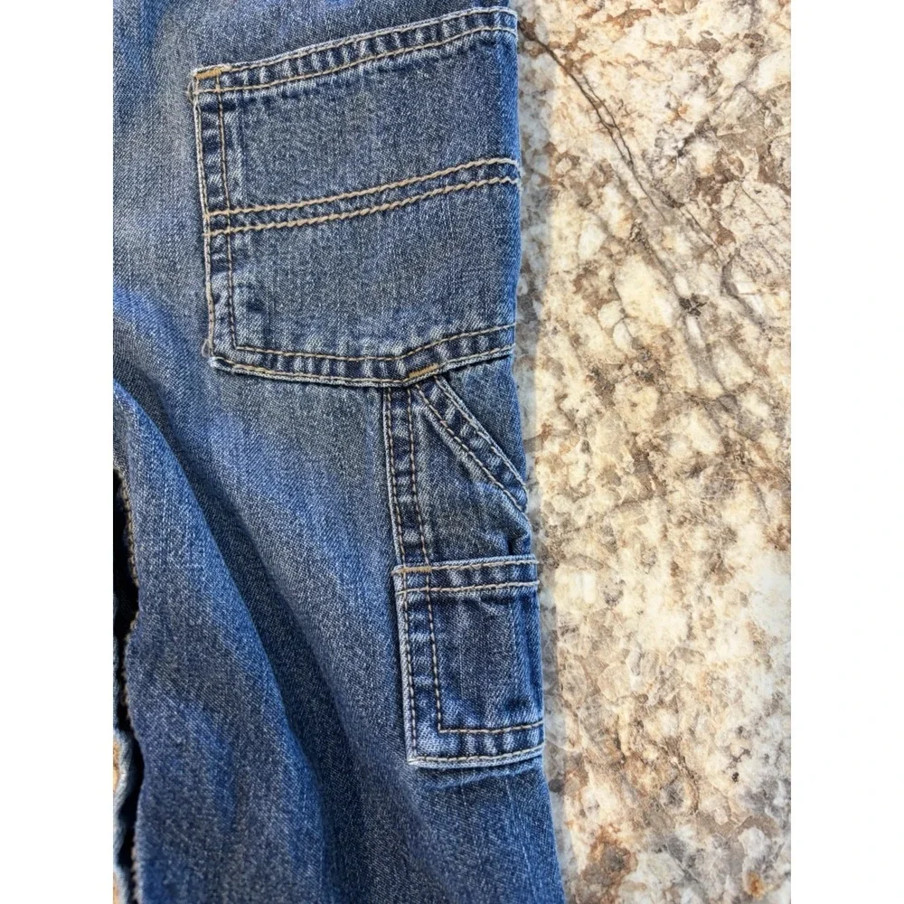 OshKosh B'gosh Vintage Blue Denim 100% Cotton Sleeveless Overall One-Piece 6 M‎